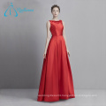 A-Line Sequined Beading Button Red Evening Dress